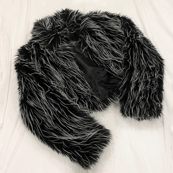 Bebe Cropped Faux Fur Jacket - Picture 1 of 4